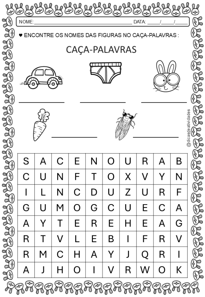 SEQUÊNCIA DE ATIVIDADES O COELHINHO – Dicas de Atividades
