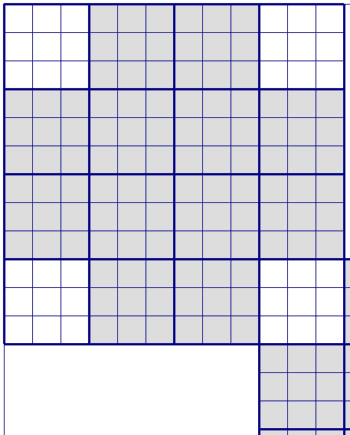 Samurai Sudoku - Butterfly style (20 in 1 puzzle) - solution - Djape's ...