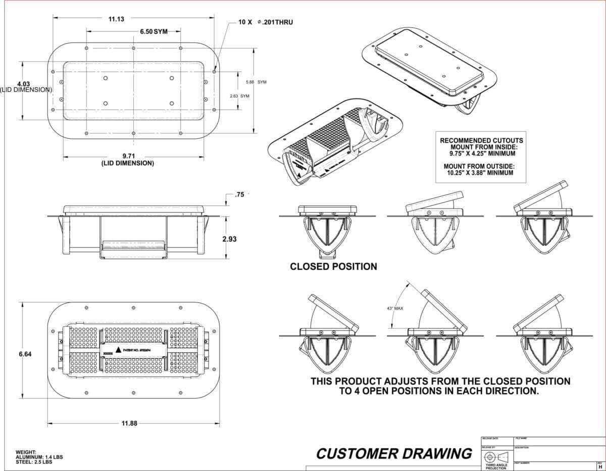 Aluminum Popup Horse Trailer Replacement Vent Kit Black | Bi ...