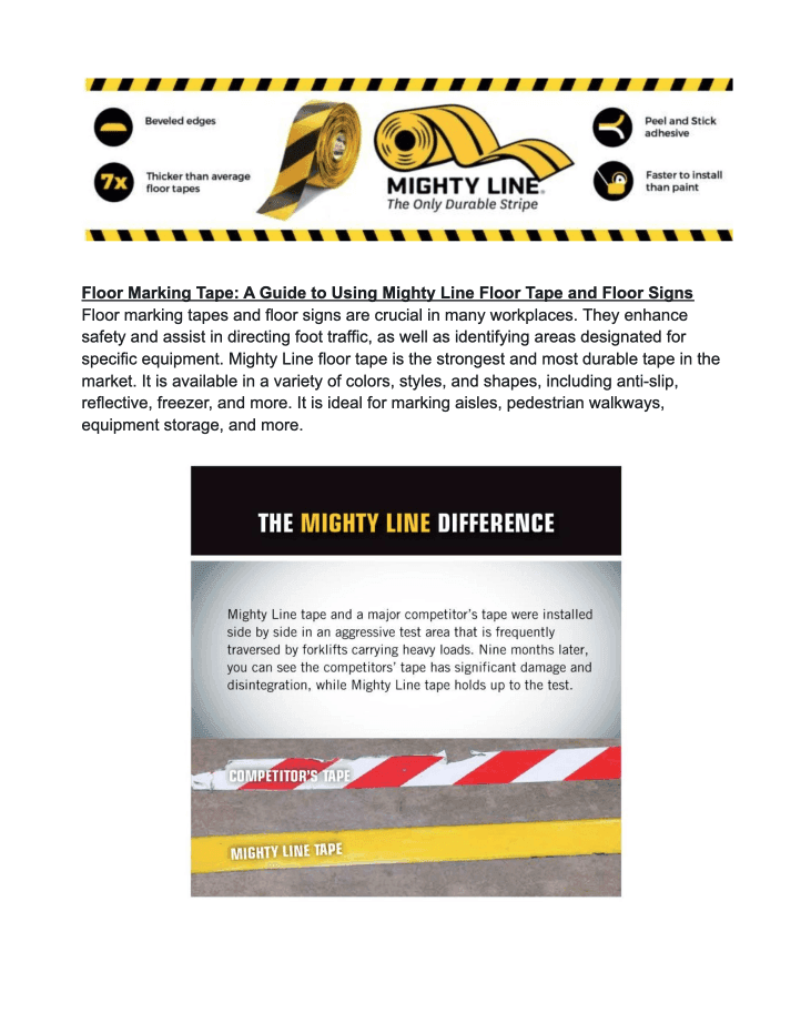 Floor Marking Tape Guide Mighty Line Floor Tape & Floor Sign