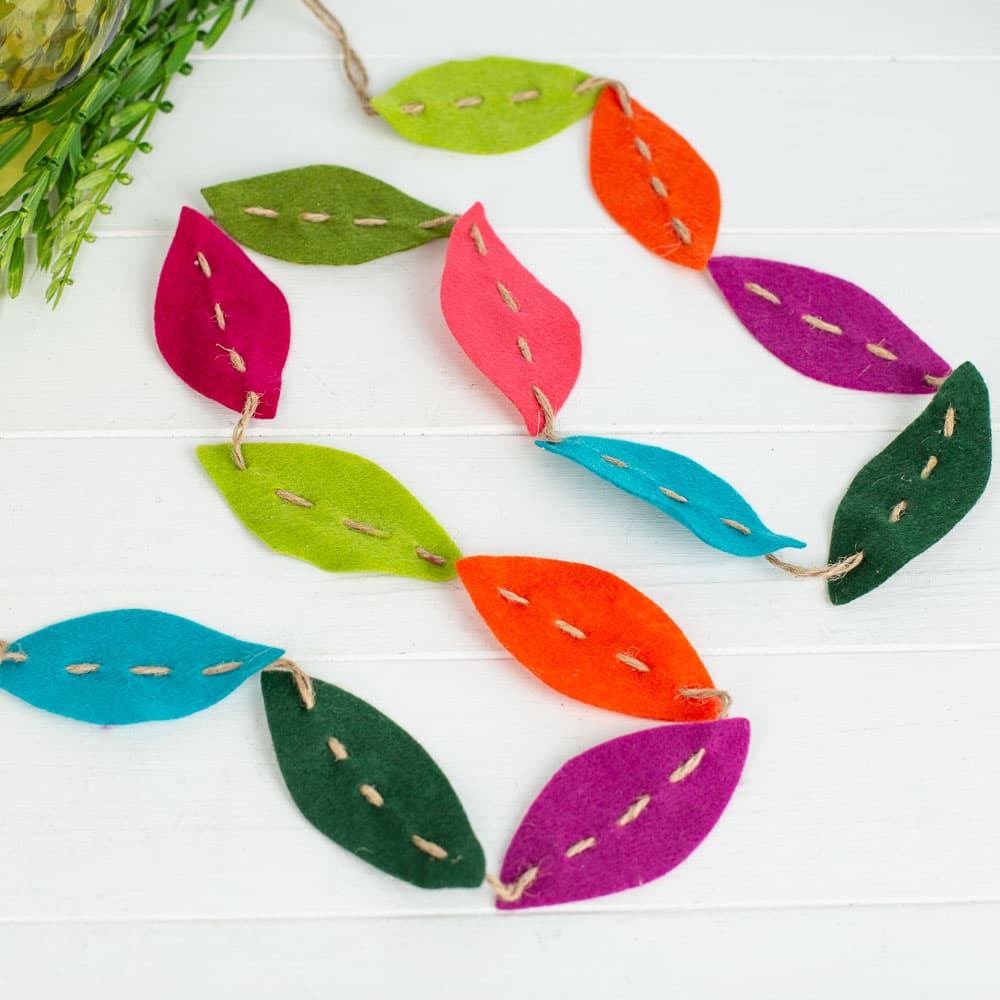 Multicolored Felt Leaf Garland - Garlands - Florals - Craft Supplies ...