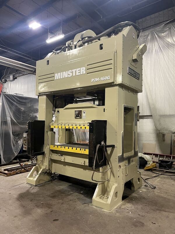 180 Ton Minster P2H-160G High Speed Straight Side Press, 74″ x 34″ BA ...
