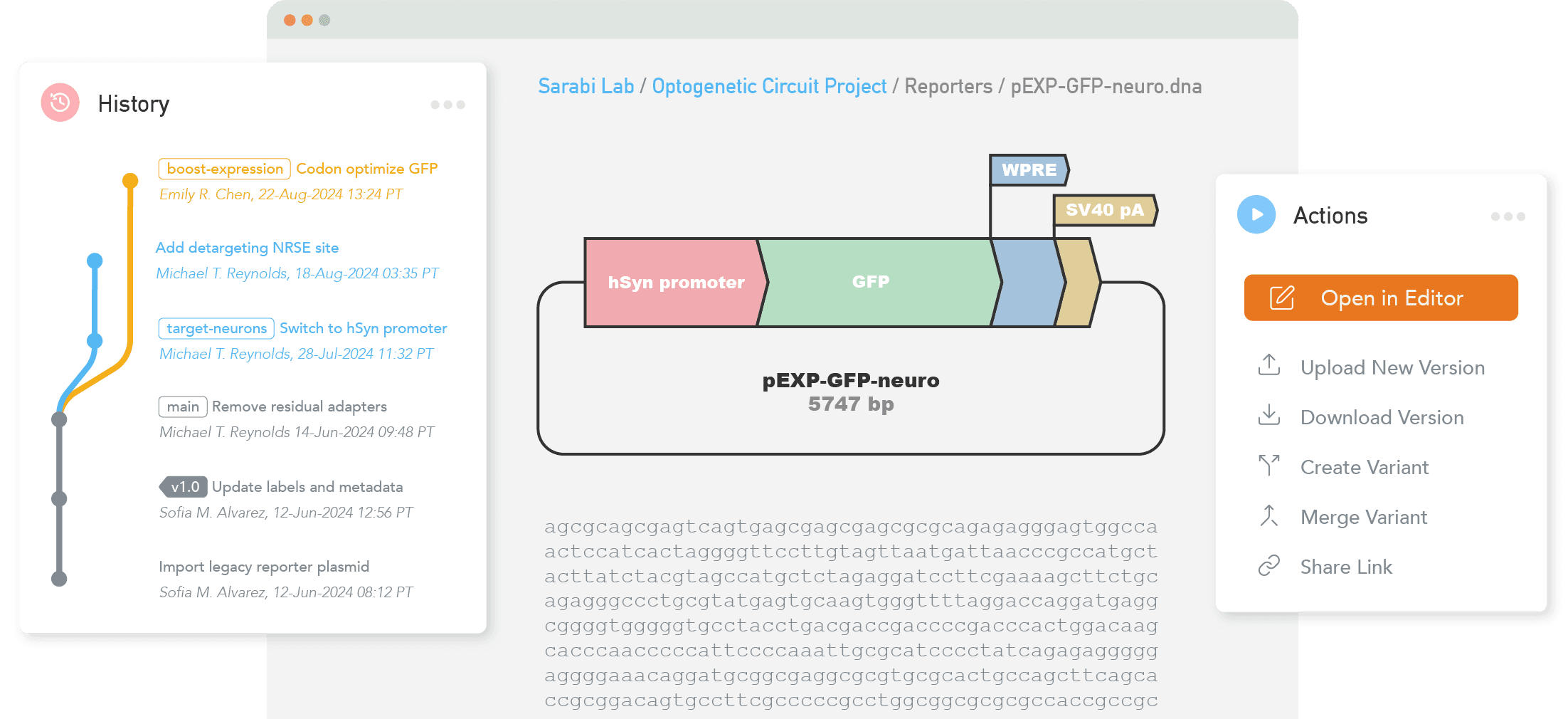 GeneStream · Version control and collaboration platform for biology