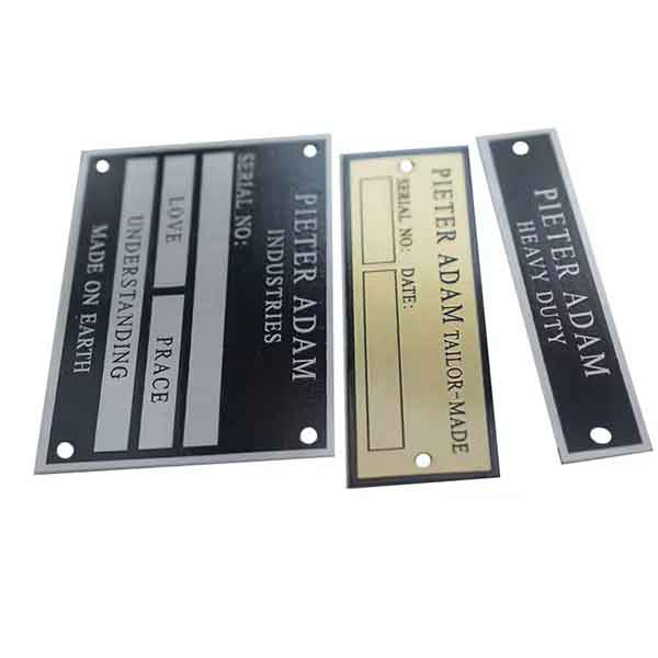 Custom Stainless Steel Data Plates | Name Plate Manufacturer
