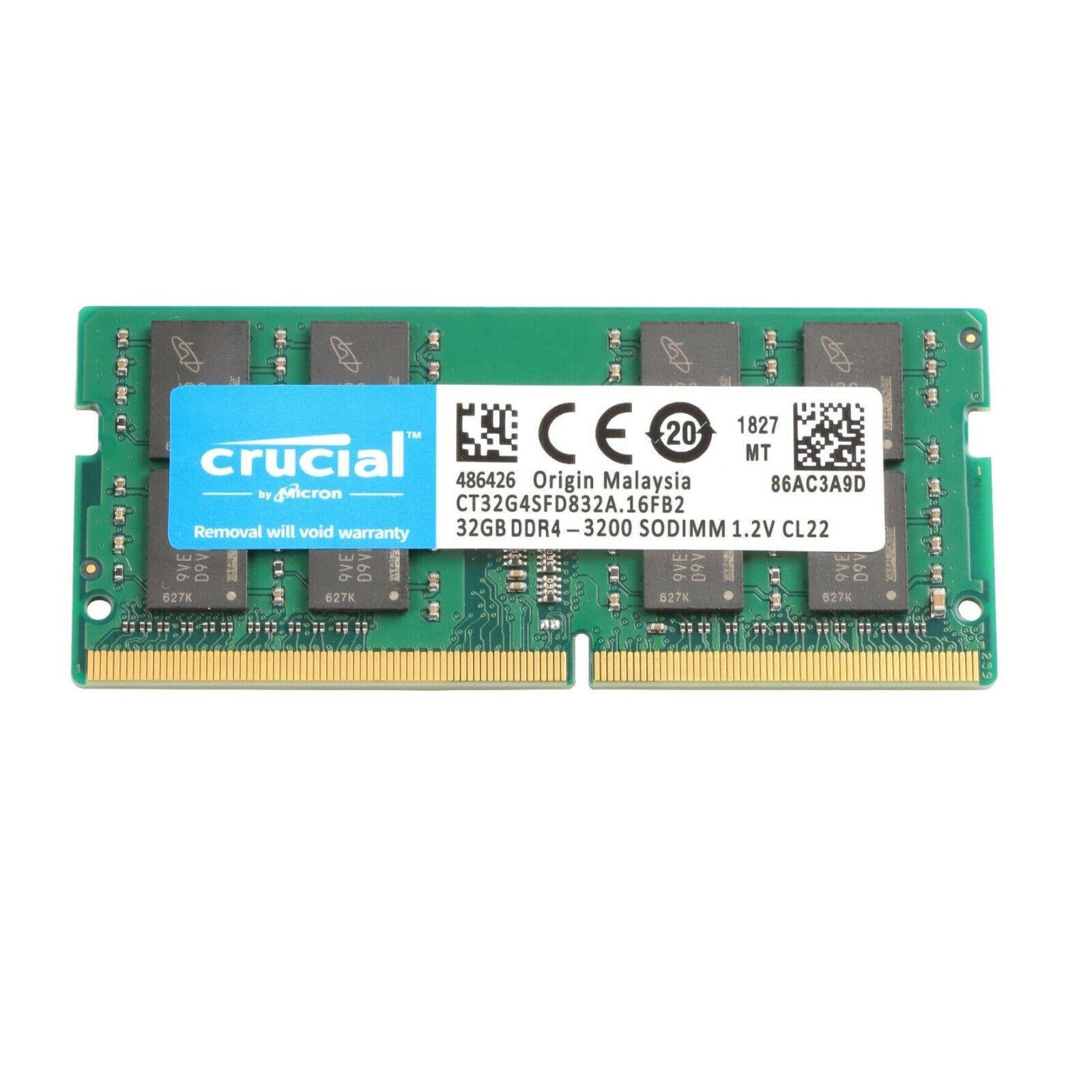 Crucial 64GB Kit (2x 32GB) DDR4 3200Mhz SODIMM 260Pin Memory Ram ...