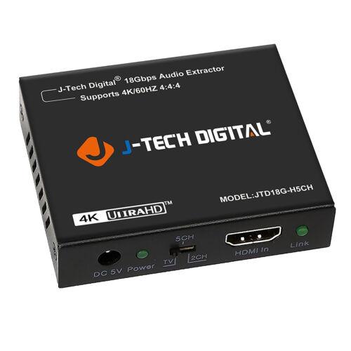 J-Tech Digital 4K 60HZ HDMI Audio Extractor Converter SPDIF +3.5MM ...