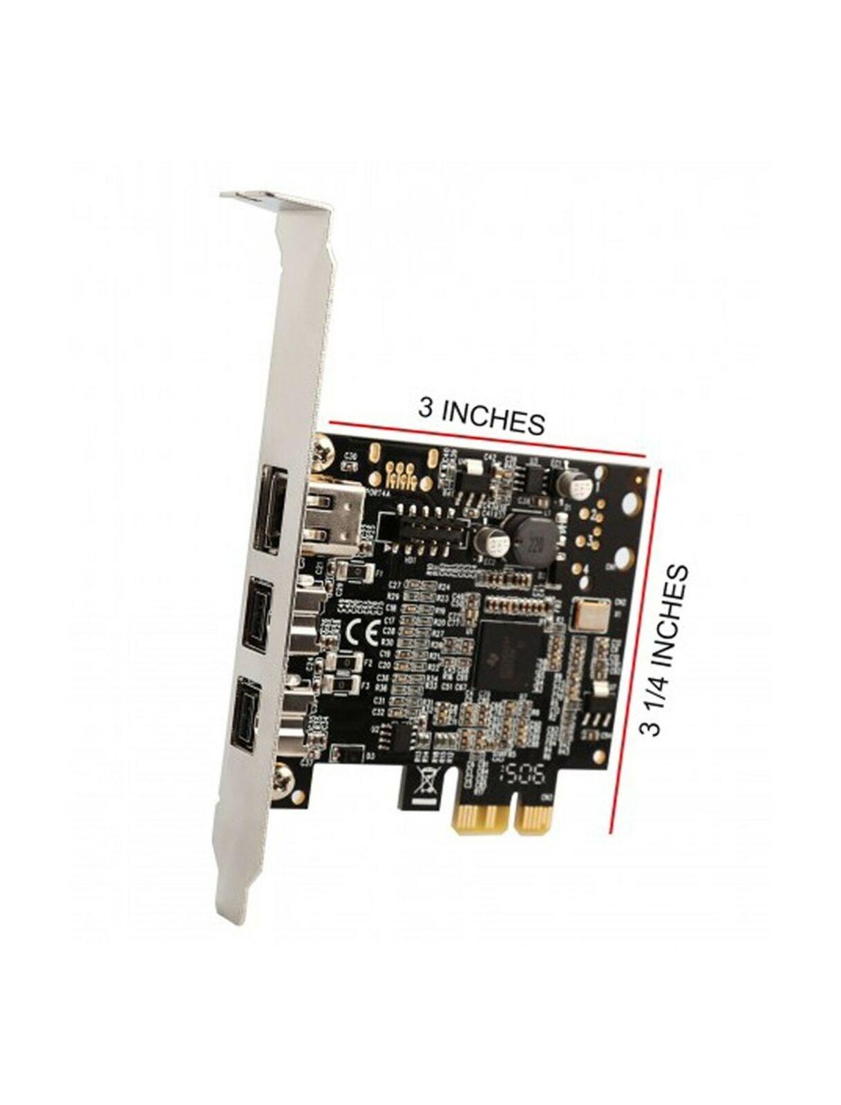 Syba Low Profile PCI-Express Firewire Card with Two 1394b Ports and One ...