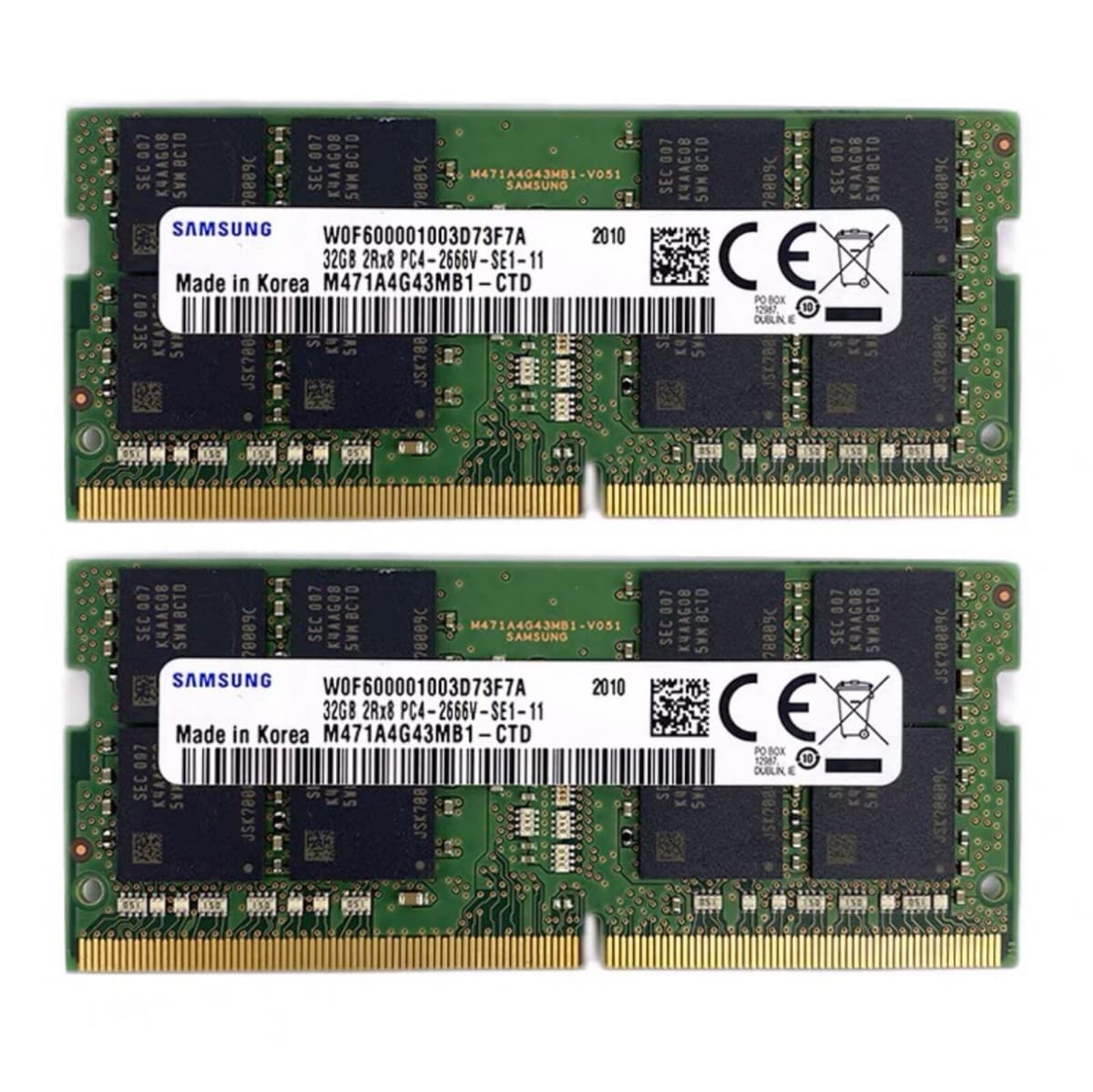 Samsung 32GB (2X 16GB) DDR4 2666MHz PC4-21300 SODIMM Memory Ram ...