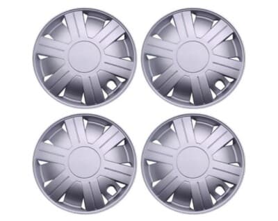 Universal ABS Wheel Cover Wheel Skins Set Hub Caps Silver 14'' -Set of ...