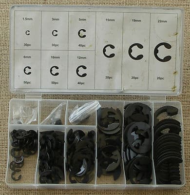 STEEL E CLIP ASSORTMENT KIT SPRING STEEL 300Pce METRIC 1.5 - 22mm | eBay