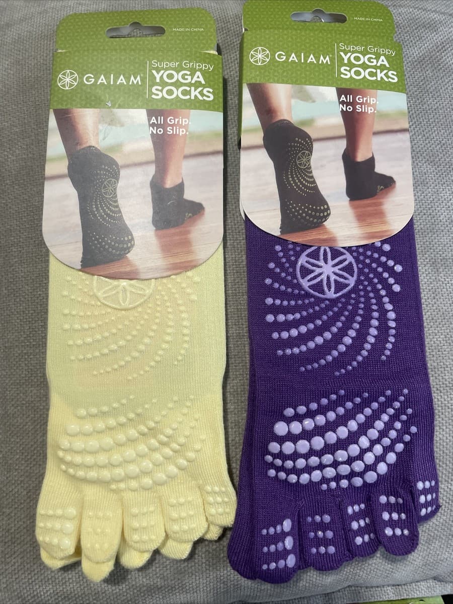 Gaiam Super Grippy Yoga Socks Womens Size 5 -10 All Grip No Slip ...