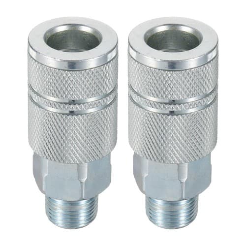 2pcs Industrial Coupler 3/8" NPT Male 3/8" High Flow Quick Connect Air ...