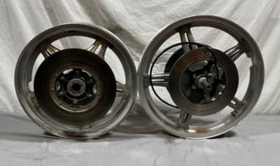 Vintage 1978 OEM Honda Gold Wing Silver Aluminum Motorcycle Wheels ...