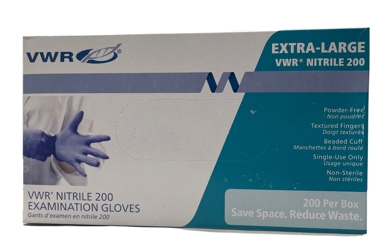 2000 PCS VWR Finger Textured Nitrile Examination Gloves 89428-754 XL ...