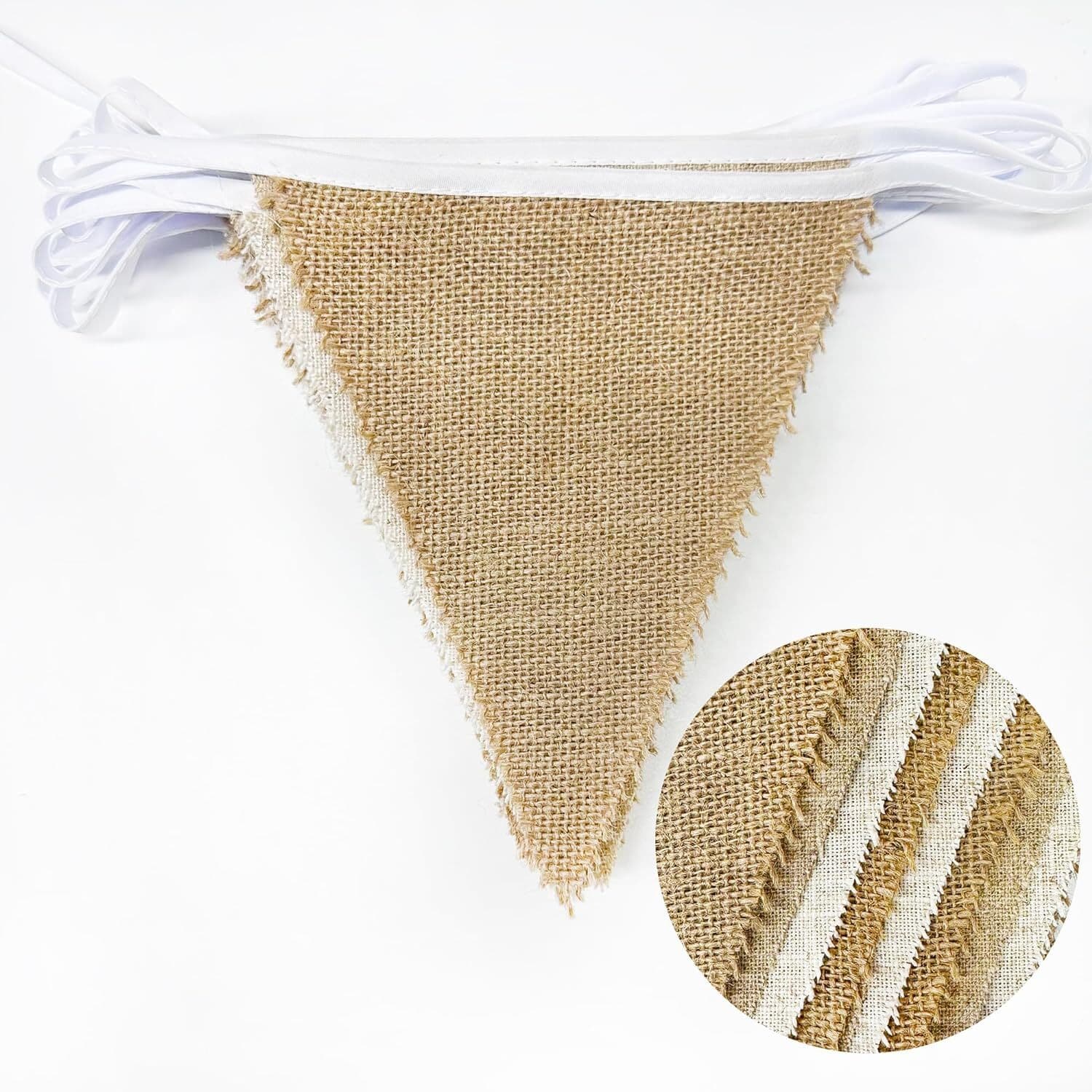 24Ft Burlap Banner Triangle Pennant Flag Linen Bunting Garland | eBay