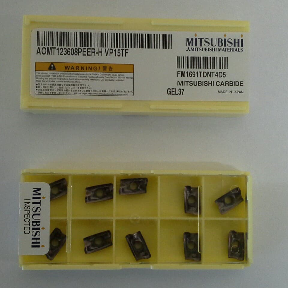 Carbide Inserts - Mitsubishi - AOMT 123608 PEER-H VP15TF - box qty 10 ...