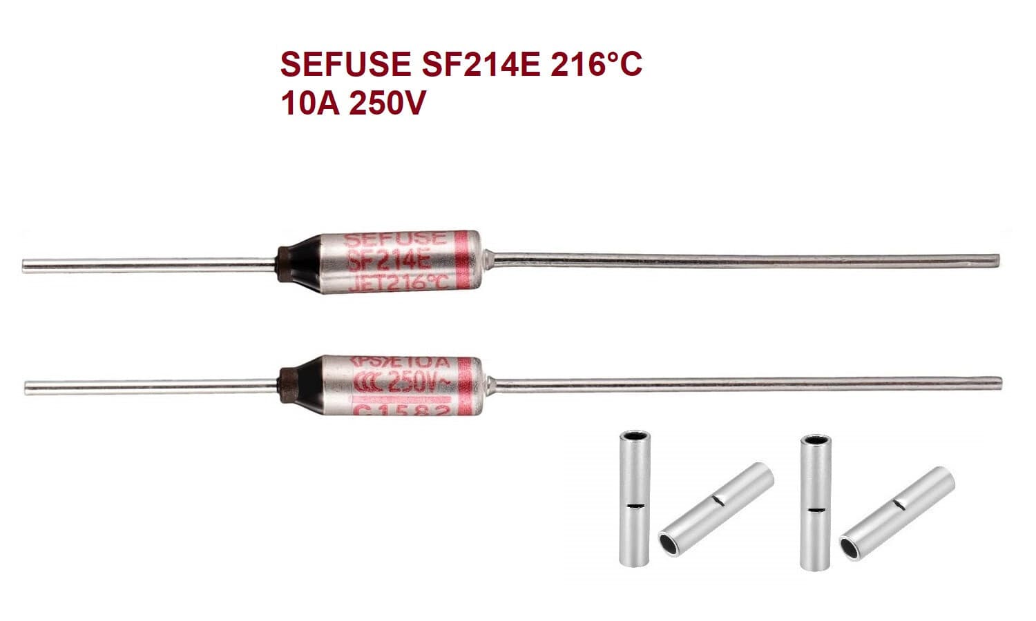 Thermal Fuse Cutoff SEFUSE SF214E 216°C 10A 250V (Pack of 2) w/4 Butt ...