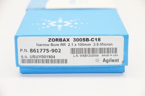 NEW Agilent HPLC Column ZORBAX 300SB-C18 Narrow Bore RR 2.1 x 100mm 3.5 ...