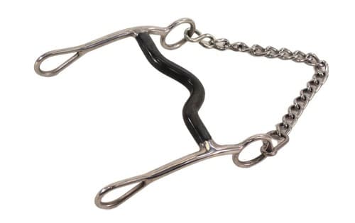 Circle R 5" SS Sweet Iron Mouth Medium Port Bit w/ Curb Chain Horse ...