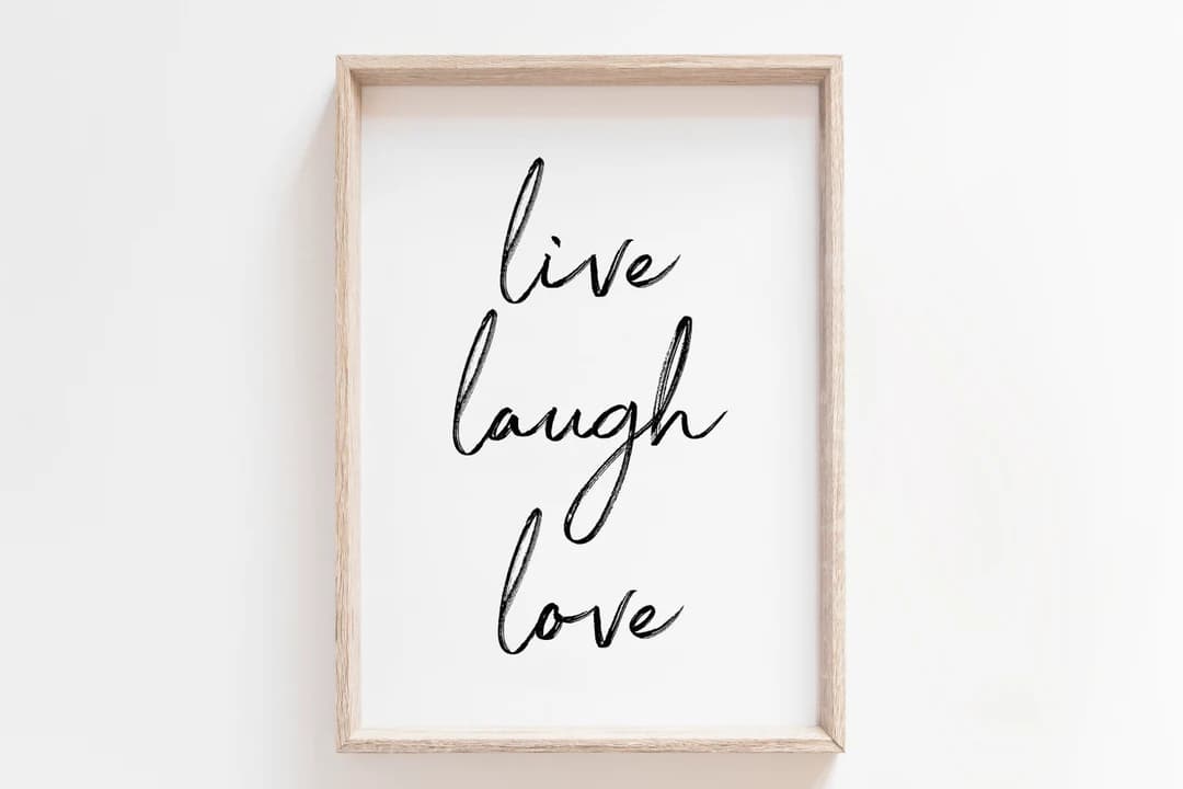 Live Laugh Love Printable. Living Room Wall Art. Motivational Wall Art ...