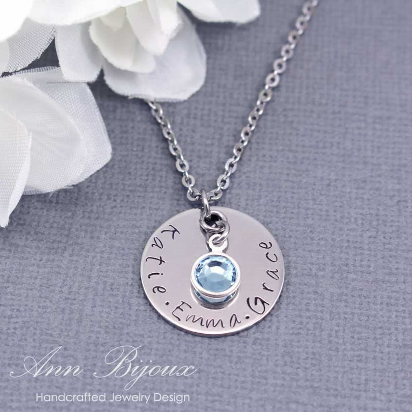 Personalized Stainless Steel Necklace Hand Stamped Name - Etsy