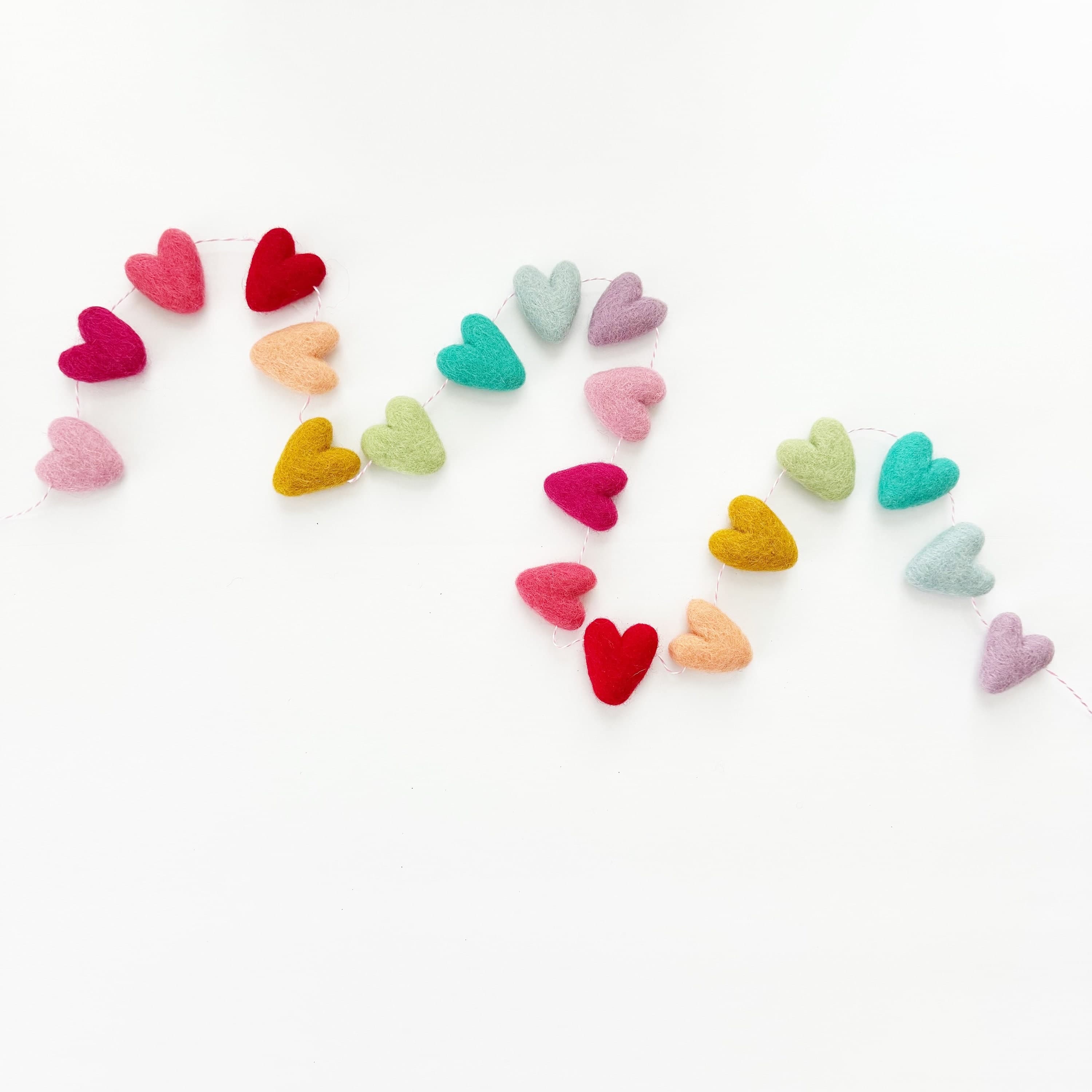 Rainbow Felt Heart Garland Valentine's Day Garland Valentine's Day ...