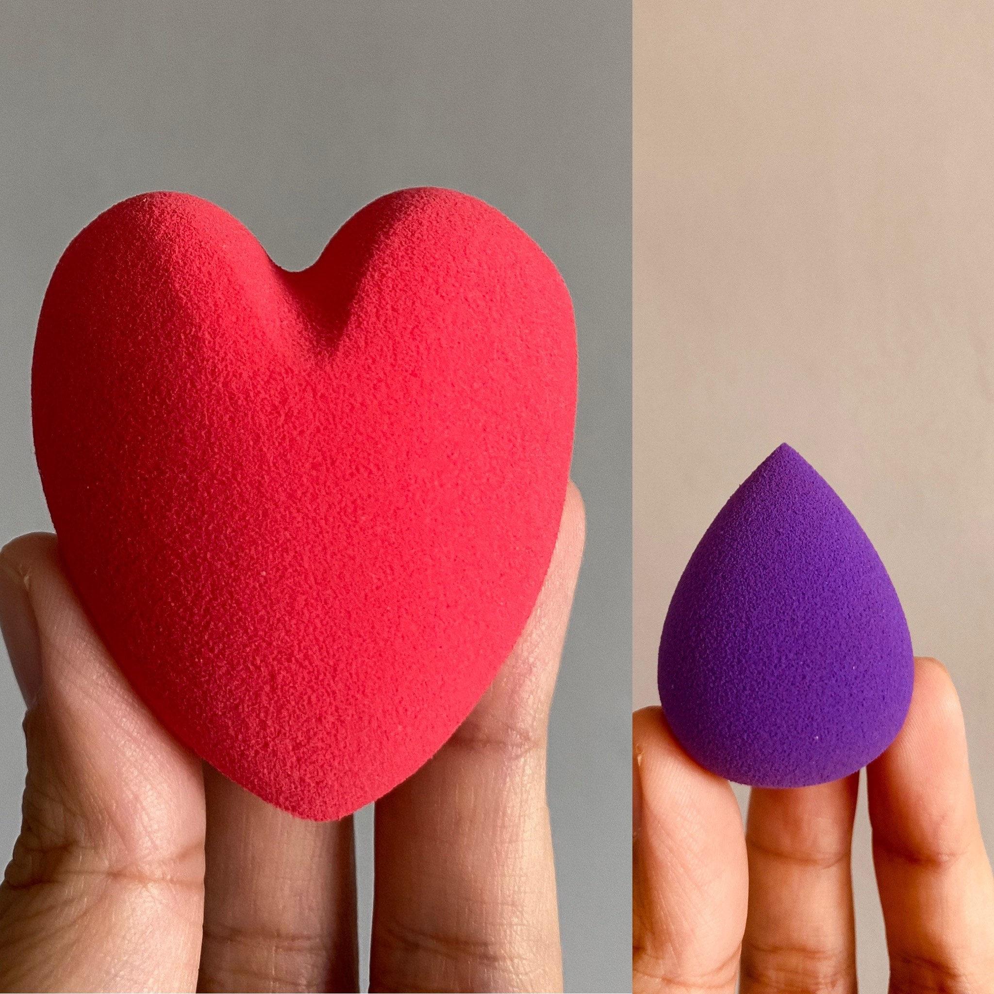 Smooth & Even Makeup Sponge Set Full size Red Heart Shaped | Etsy