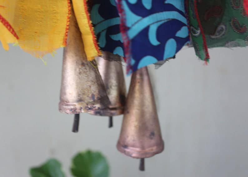 Handmade Old Silk Sari Ribbon With Bells Boho Garland Hanging - Etsy