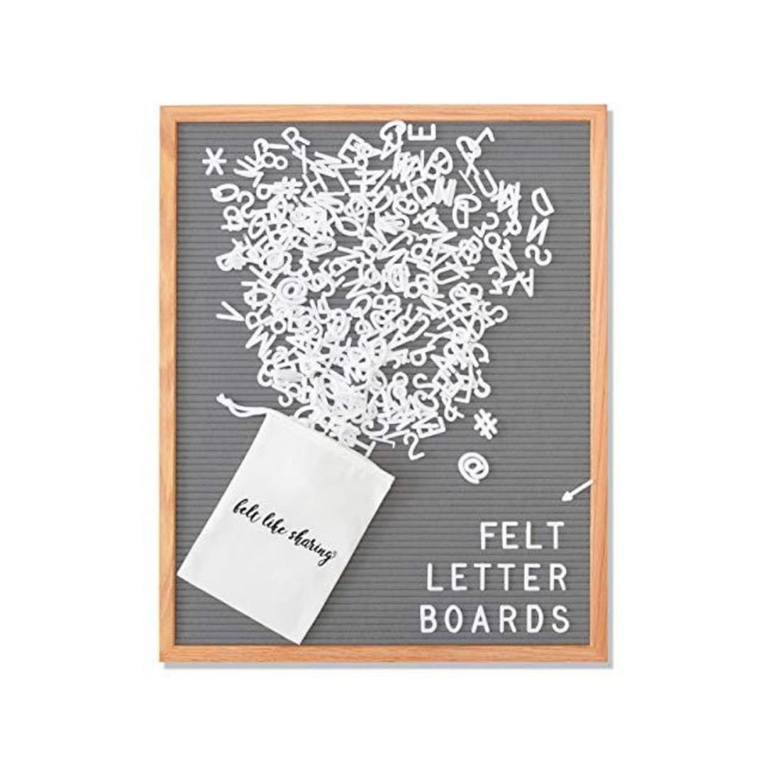 Quartet Felt Letter Board 18x24 White with Wooden Frame