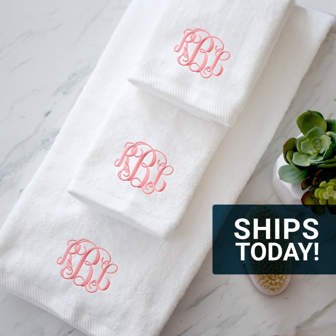 Monogrammed Bath Towel Sets, Personalized Monogram Washcloth Towel Sets ...
