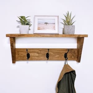 Rustic Wall Coat Rack Farmhouse Mounted Coat Rack With Shelf Entryway ...