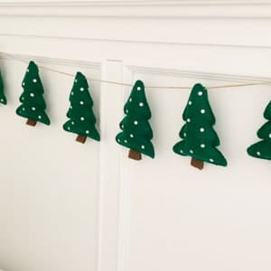 Christmas Garland, Holiday Garland, Felt Christmas Trees Garland, Green ...