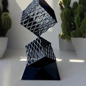 Tabletop Metal Sculpture Modern Geometric Art Contemporary Home Decor ...