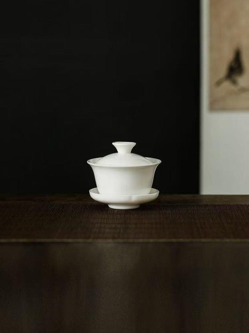 White Porcelain Gaiwan From Dehua 100ml - Etsy