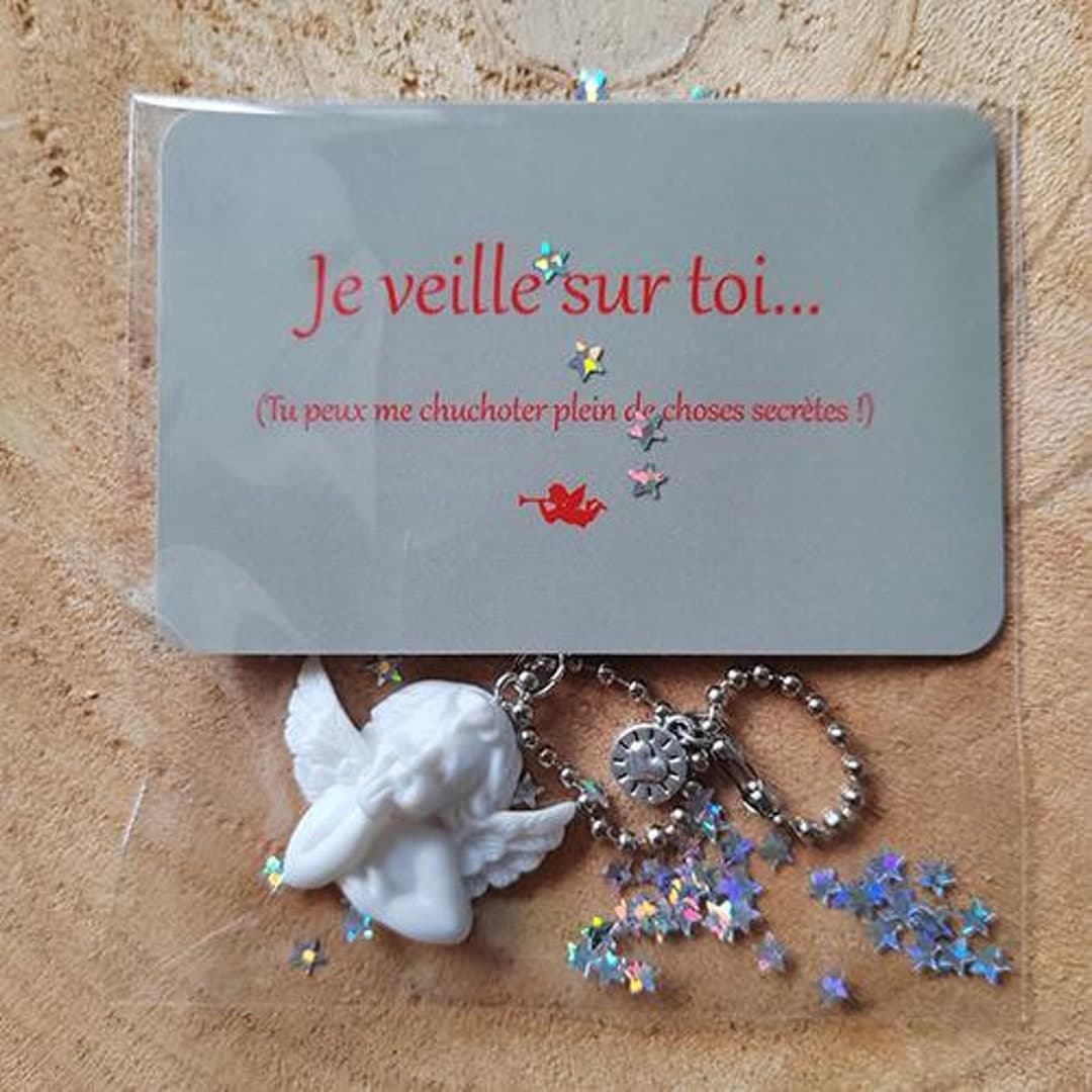 Je veille sur toi / cadeau réconfort /porte bonheur / Ange gardien ...