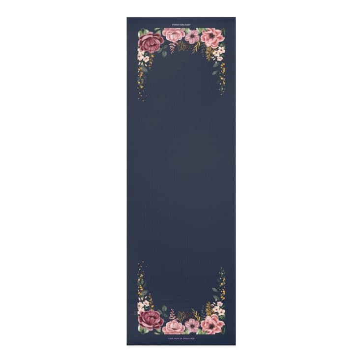 Custom Yoga Mat Dark Floral Design Anti Slip for Yoga, Pilates, Gym ...