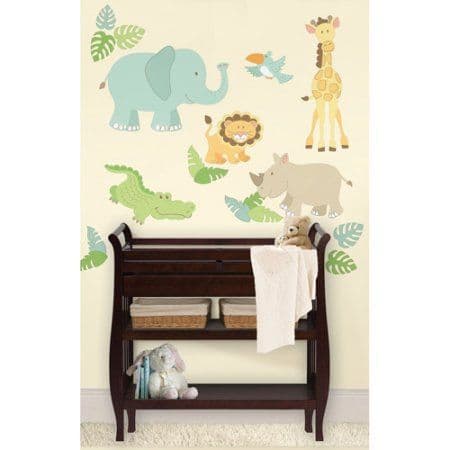 WallPops Safari Buddies Wall Art Kit - Walmart.com | Pastel wall decals ...