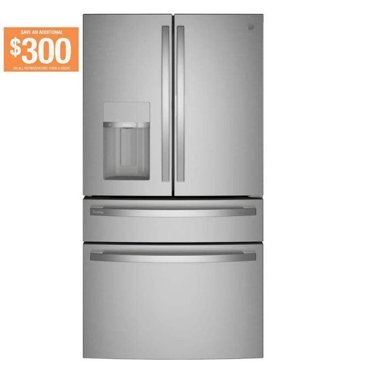 GE Profile 27.9 cu. ft. Smart 4-Door French Door Refrigerator with Door ...