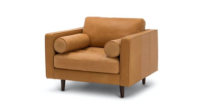Sven 42" Tufted Leather Lounge Chair - Charme Tan | Charme, House