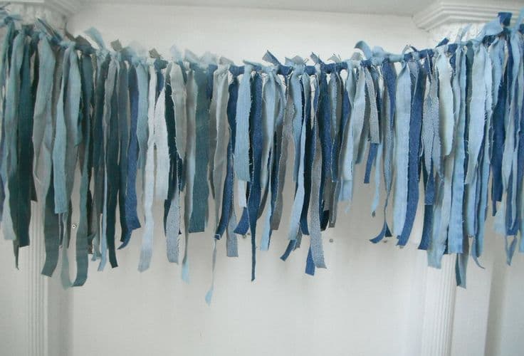 Boho Garland Denim Garland Cottage Chic Bohemian Wedding Decor | Etsy ...
