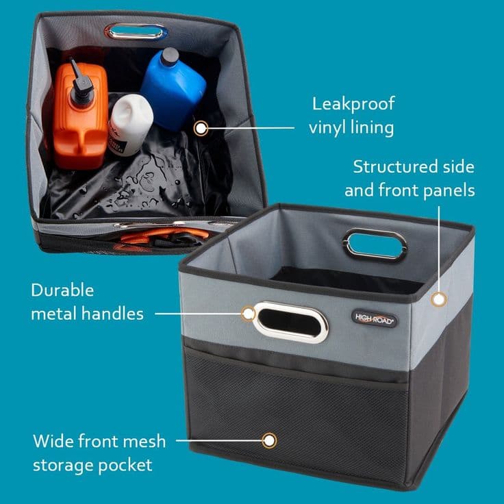 High Road CargoCube Trunk and Car Organizer Bins - Set of 2 (Black)