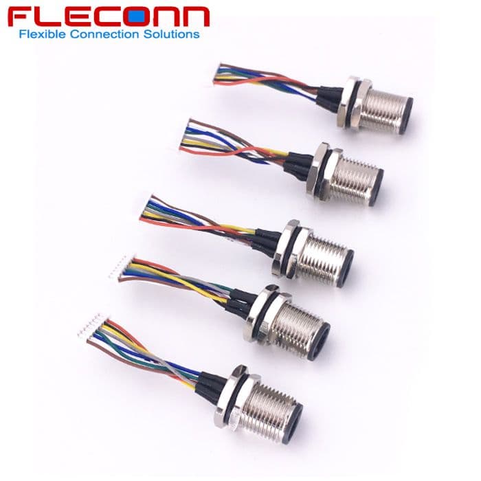 M12 Male Panel Mount Connector to Molex 51021 Series 8P Wire Harness ...