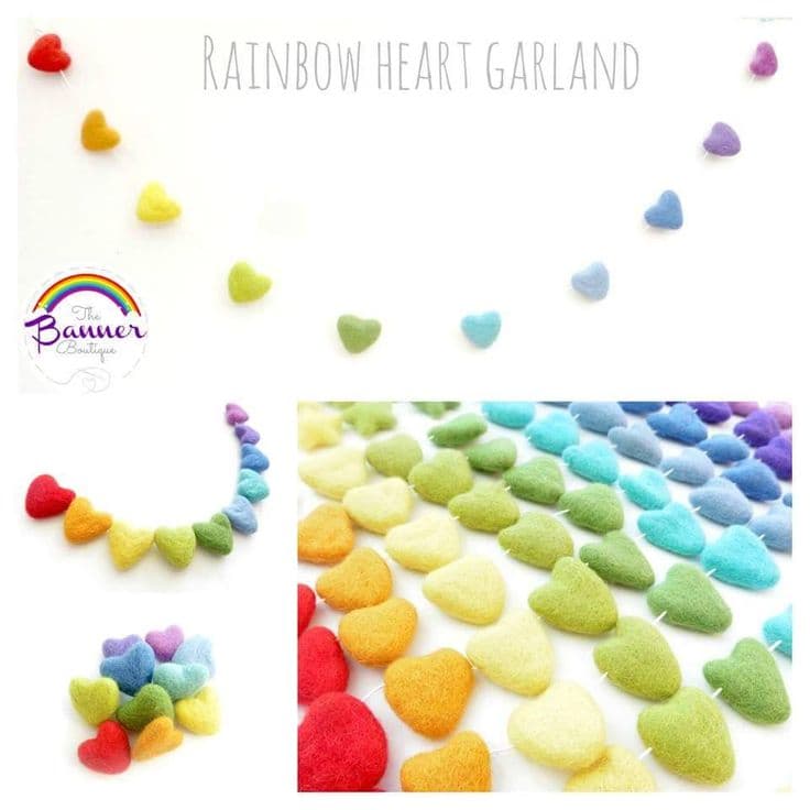 Felt garlands | The Banner Boutique | Felt garland, Garland, Heart garland