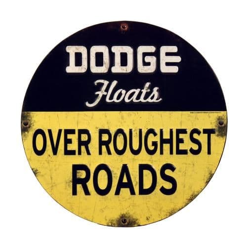 Open Road Brands Dodge Roughest Roads Round Tin Sign | Product Details ...