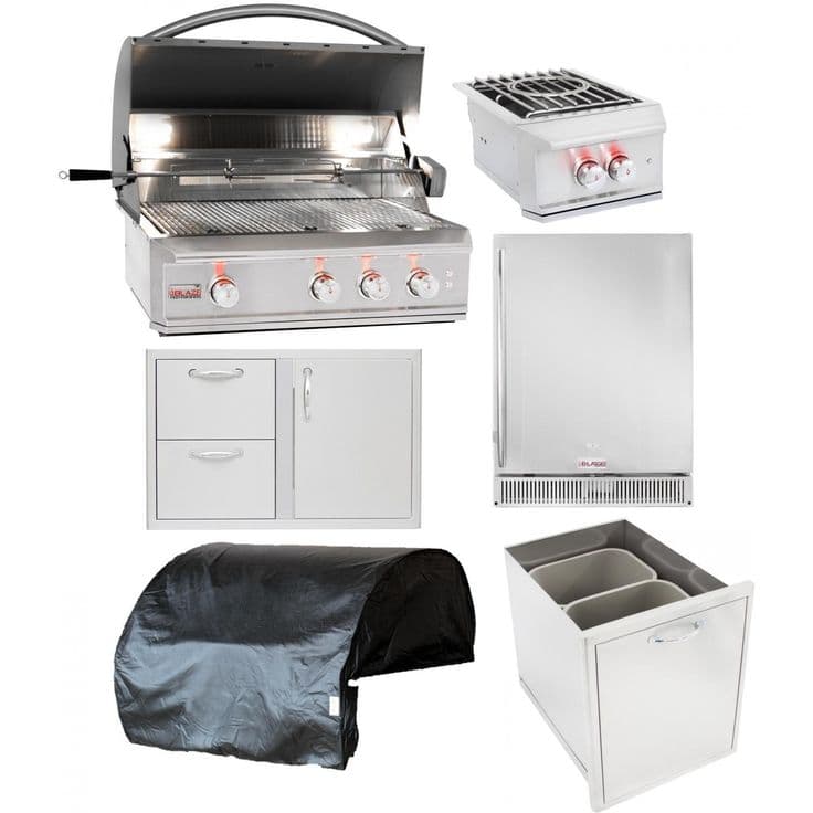 Blaze Professional LUX 6-Piece 34-Inch Natural Gas Outdoor Kitchen ...