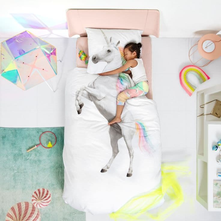 Snurk Living Unicorn Modern Classic Duvet Cover Set - Queen | White ...
