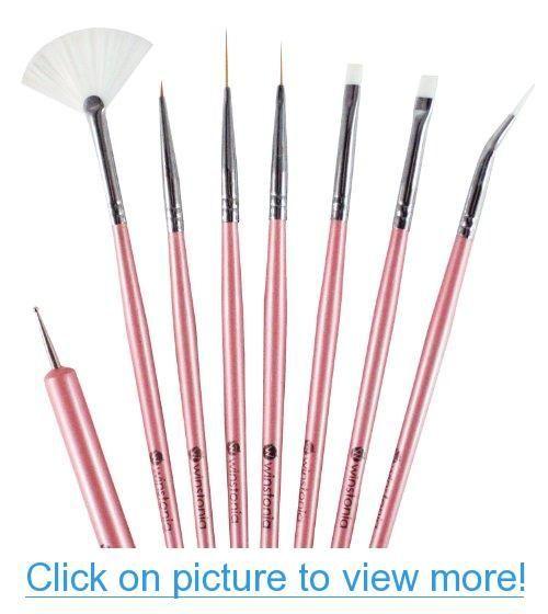 Winstonia 8 pcs Professional Nail Art Brushes Tools Kit Set - 'Glam ...