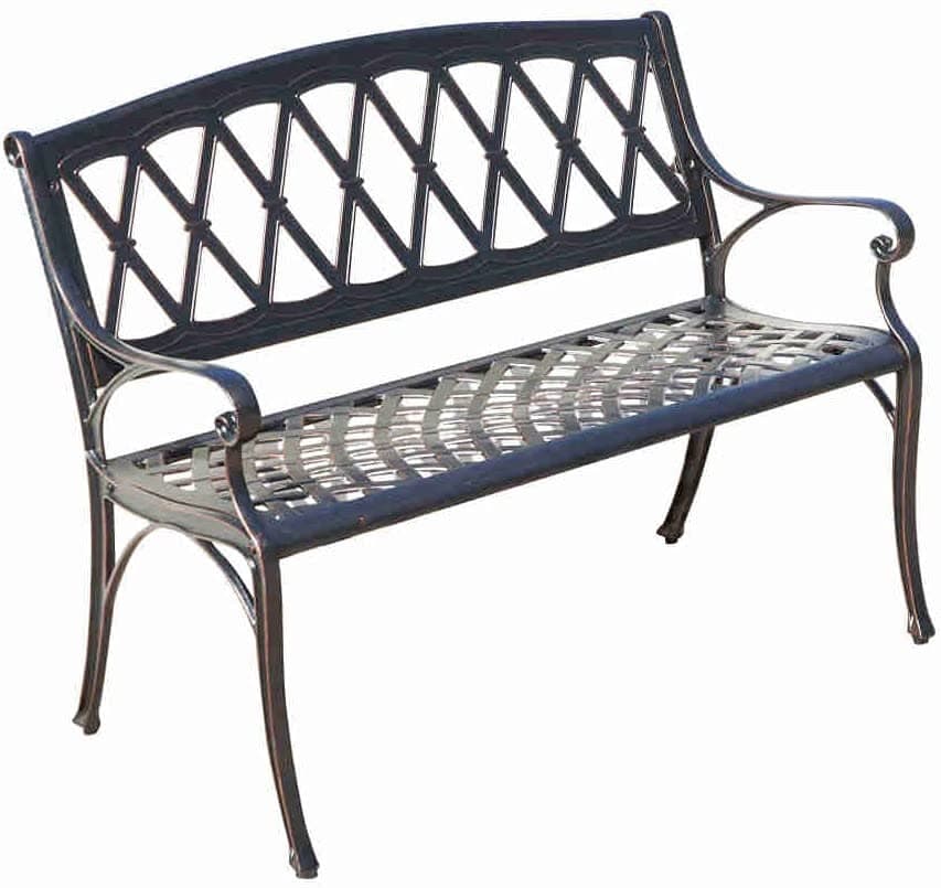 Black Cast Aluminium Bench | Metal garden benches, Metal outdoor bench ...