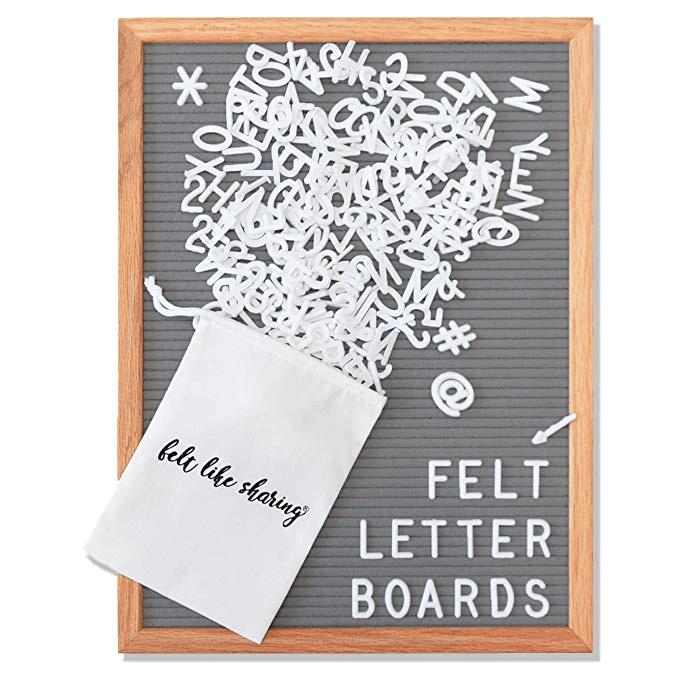 Mckay & Gray White Felt Letter Board 12x16 Rustic Wood Frame