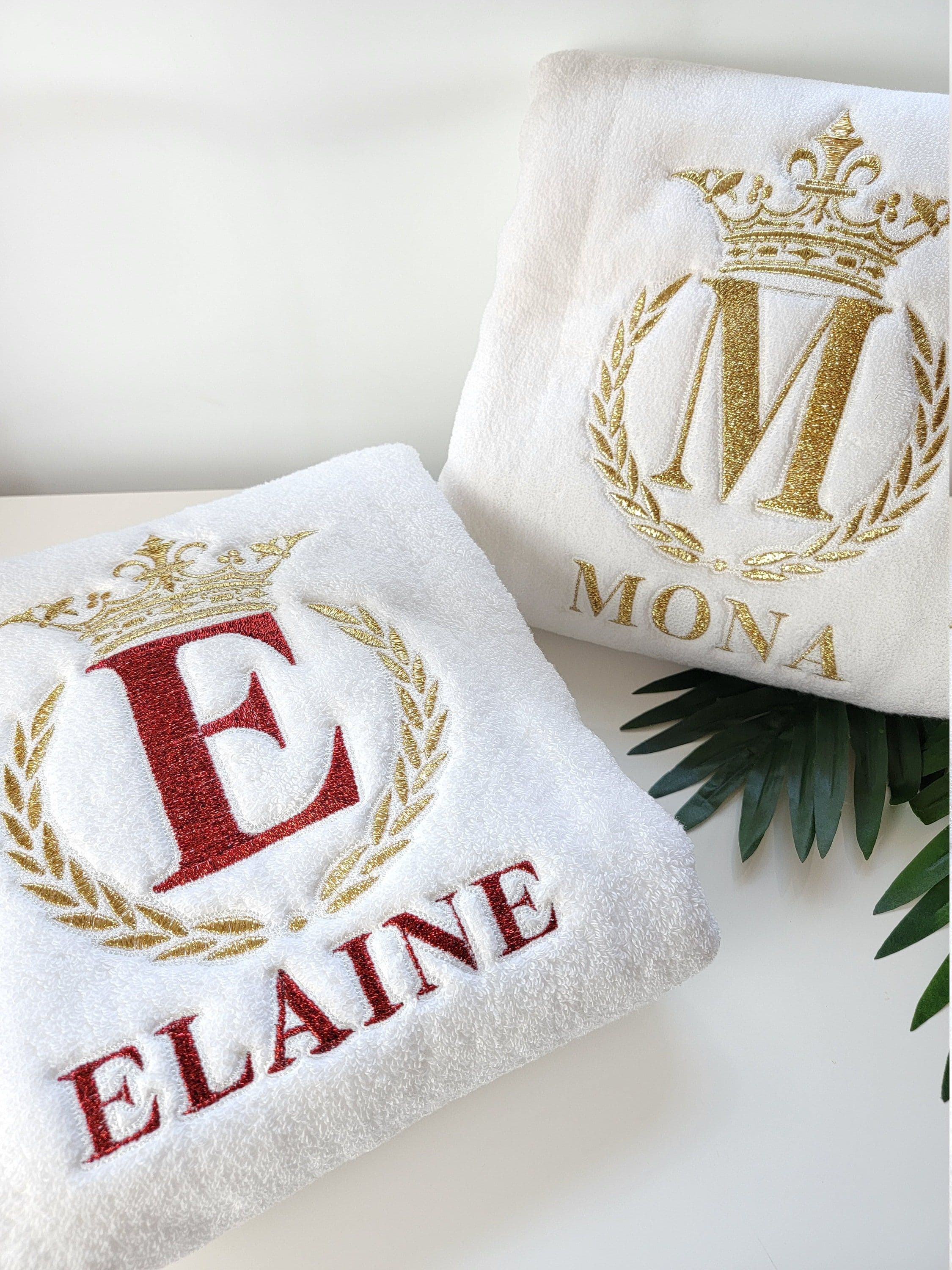 100% Turkish Cotton Personalized Bath Towel - Embroidered Monogrammed ...